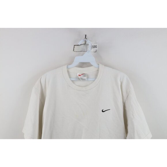 Vtg 90s Nike Mens Large Distressed Travis Scott Mini Swoosh T-Shirt White USA - Picture 2 of 14